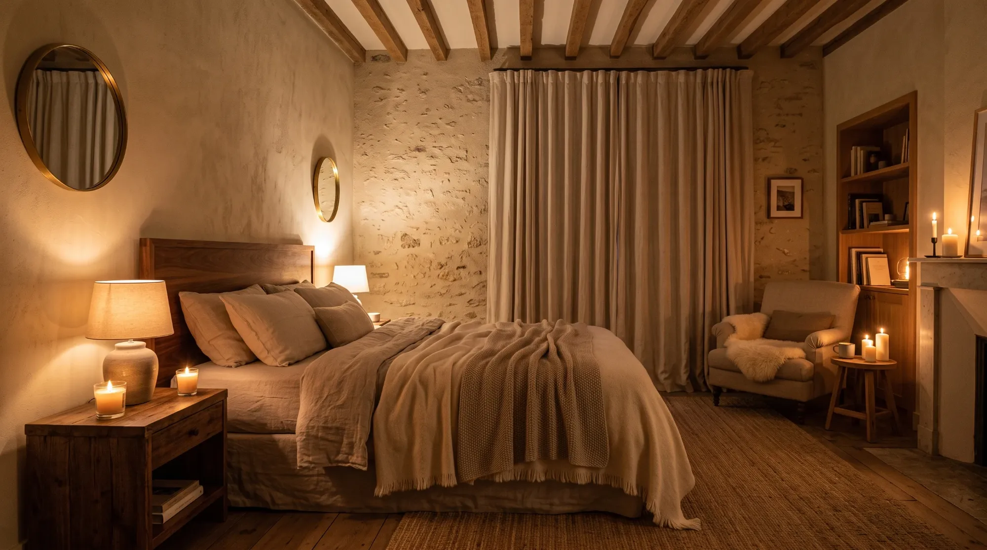 chambre cocooning - tons neutres - inspiration -