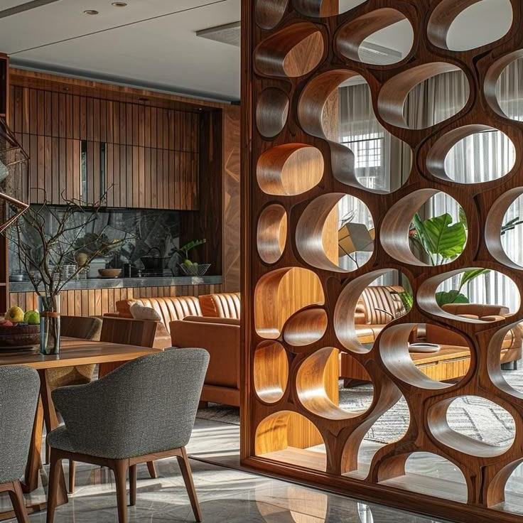 séparation en bois pour séjour