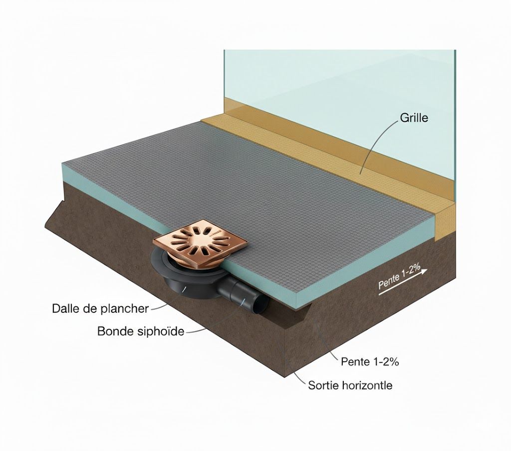 pente de douche - receveur