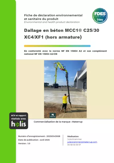 MATERRUP - FDES - Dallage béton MCC1 C25/30 photo